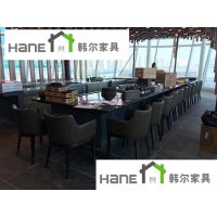 常州餐厅实木桌子定制 HR06软包餐椅 韩尔现代品牌
