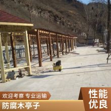 朝阳私家别墅花园设计家庭庭院绿化制作碳化木凉亭防腐木亭子设计