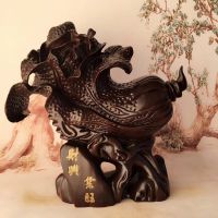 厂家直销黑檀实木雕财伴一生***居饰品白菜花生商务礼品批发