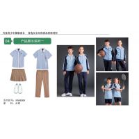 供应广东省中小学生校服定做，纯棉运动套装，适合身高110cm-165cm学生
