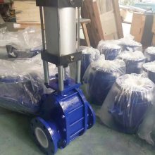 Z644TC-16C 气动陶瓷双闸板阀 仓泵输灰出料阀 DN100 气动陶瓷双插板阀
