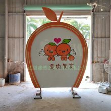 水果主题公园招牌标志玻璃钢创意桔子门拱门头造型雕塑