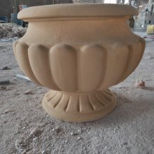 玻璃钢仿砂岩花盆雕塑 玻璃钢花盆雕塑***格