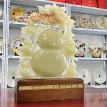 手工玉雕摆件 花开富贵玉石工艺品 赠送客户开业礼品