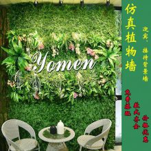 公共场所绿化形象设计仿真塑料植物绿化背景墙