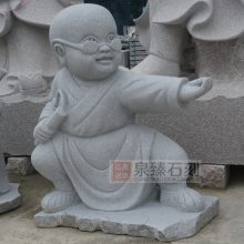 定做石雕小和尚 小沙弥石雕 70公分高 泉臻石刻