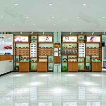 隐形眼镜展柜图片 视光中心升级装修 烤漆玻璃异型中岛柜台