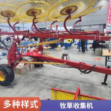 拖拉机带指盘式搂草机 液压自走式搂草耙 弹齿式秸秆收集机