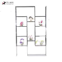 （定制）现代简约不锈钢书架钢化玻璃隔层架创意卧室置物架