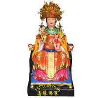 極彩后土圣母神像 觀音老母寺廟佛像 玻璃鋼雕塑 黎山老母神像圖片