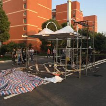 膜结构停车棚 施工方案 江陵县张拉膜结构电动车停车棚公司