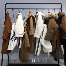 杭州品牌 19秋冬华丹尼天鹅绒羽绒服女装 品牌折扣女装尾货批发