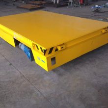 低压供电轨道电动平板车 50吨料场搬运 运行时间长 电动轨道地平车