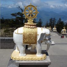 石雕大象摆件 厂家直销石雕大象 晚霞红石雕大象