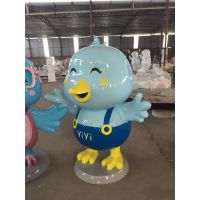 惠州玻璃钢卡通雕塑厂家定做卡通小鸡雕塑造型摆件