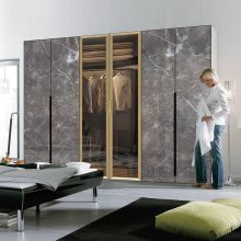 上海 轻奢极简窄边20框衣柜玻璃平开门铝材设计定制