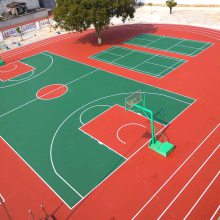 北京宣武区硅PU涂料厂家橡胶篮球场馆地面划线