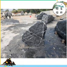 齐齐哈尔黑山石，庭院黑山石造景，黑山石流水，驳岸石假山