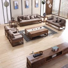 白蜡木实木沙发新中式大小户型现代客厅组合简约轻奢储物家具