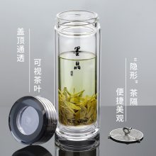 思宝水杯子批发定做总经销 墨晶双层玻璃杯 节日福利礼品杯