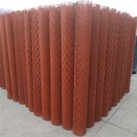 护坡钢板网 红色防锈漆 菱形 圈地 建筑加固 设备防护钢网