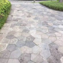 天然锈色碎拼石 多边形黄锈网贴石 冰裂纹青石板地铺文化石板岩青石板