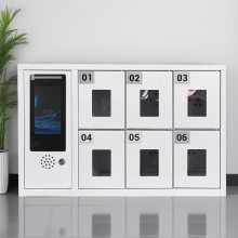 智能手机寄存柜6格12格壁挂指纹密码手机存放柜员工人脸识别储物