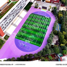 源头生产厂家 耐磨塑胶跑道材料 13mm全塑型紫色喷颗粒跑道