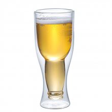 创意高硼硅双层玻璃啤酒杯 个性双层玻璃水杯KTV酒吧聚会啤酒杯子