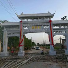 石牌楼加工制作 村口街道石雕牌楼 单门牌楼