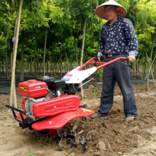 菜园种植小型松土机 汽油款会转弯的耕地机 汽油微耕松土机