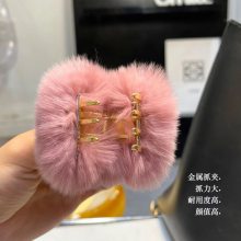 小號(hào)瀨兔毛金屬小抓夾防塌夾子毛絨發(fā)抓頭飾后腦勺夾子***感