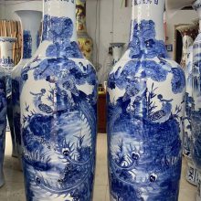 高2.2米陶瓷花瓶礼品 青花重工笔陶瓷大花瓶 酒店别墅大堂摆件