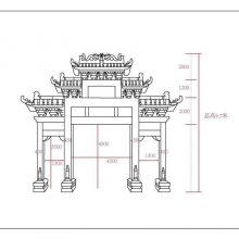 牌坊石雕多少钱及图片 村口街道石雕牌楼 芝麻白村口石雕牌楼