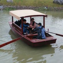 景区新款 方向盘的电动船 小型旅游观光船 喝茶聊天休闲船