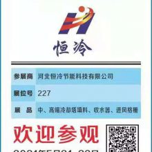 西部制冷展-河北恒冷节能展位号227展品中高端冷却塔填料