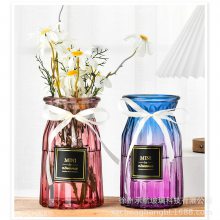 玻璃花瓶定制装饰花瓶定做欧式彩色透明彩色花瓶订制客厅插花摆