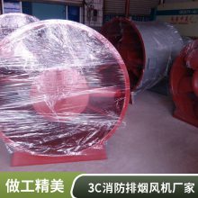 轴流式消防高温排烟风机 地库厂房 斜流正压送风机HTFC-I-12寸电机外置