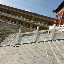 古建寺庙青石栏杆 复古装饰风格浮雕栏板 天然石材手工雕刻