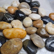 本格供应 黄色 黑色 白色雨花石 天然五彩石 2-3-5厘米