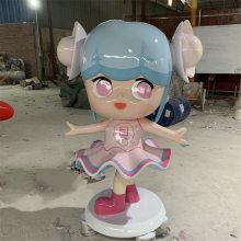 中山玻璃钢卡通少女雕塑 卡通人物造型雕塑 商场美陈摆件