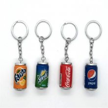 新款创意可乐形啤酒咖啡易拉罐钥匙扣包包汽车钥匙链挂件制作