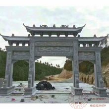 广场景区入口石牌坊 村庄人口白麻石雕牌楼 墓地门牌