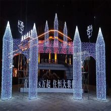 北京户外树灯亮化灯饰画制作铁艺礼品盒大型圣诞树 大型展览灯光节厂家