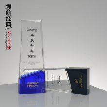 经销商奖杯 精英干部奖杯 黑白配水晶奖杯定制 奖杯造型大小定制找铭升工艺