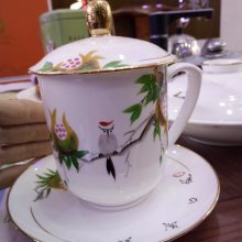 供应景德镇陶瓷茶杯订做厂家 陶瓷杯子三件套批发 定制商务礼品杯