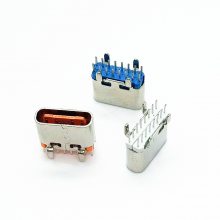 TYPE C 16PIN立式DIP母座 USB C母 16P立插6.5 180度 颜色可定制