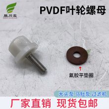 马肚泵配件PVDF大头泵叶轮螺帽带氟胶平垫圈耐腐泵塑料泵机封水封