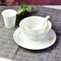 唐山亿美骨瓷厂家批发陶瓷餐具 简约家用双人10头骨瓷碗盘勺水杯套装 礼品logo定制DSC-9728