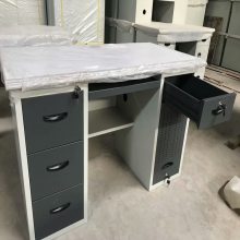 高温烤漆款钢木结合带主机箱和抽屉办工桌 全钢制电脑桌 工作台厂家